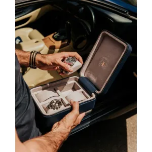 Rapport - Hyde Park Quad Watch Case in Navy Leather | D273