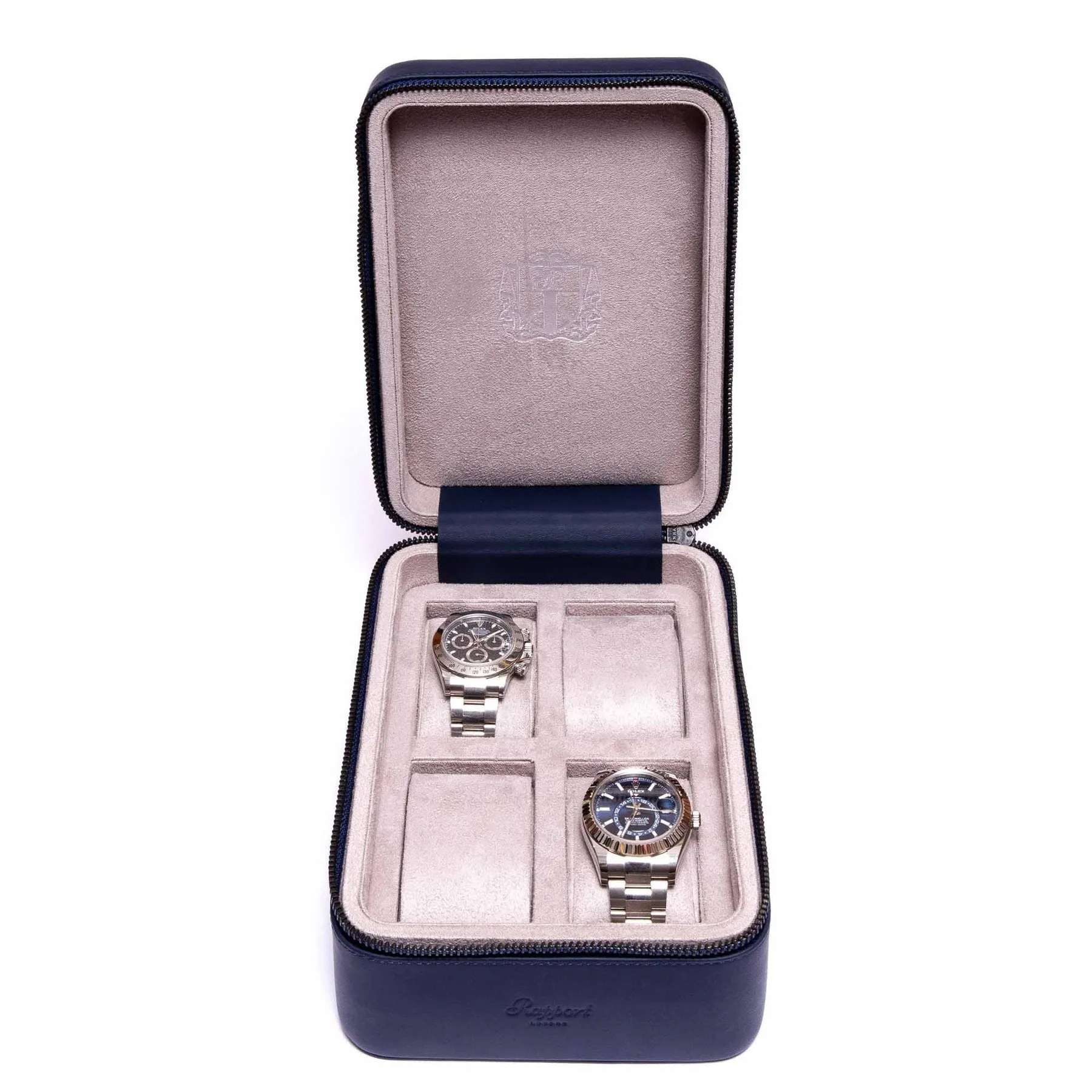 Rapport - Hyde Park Quad Watch Case in Navy Leather | D273