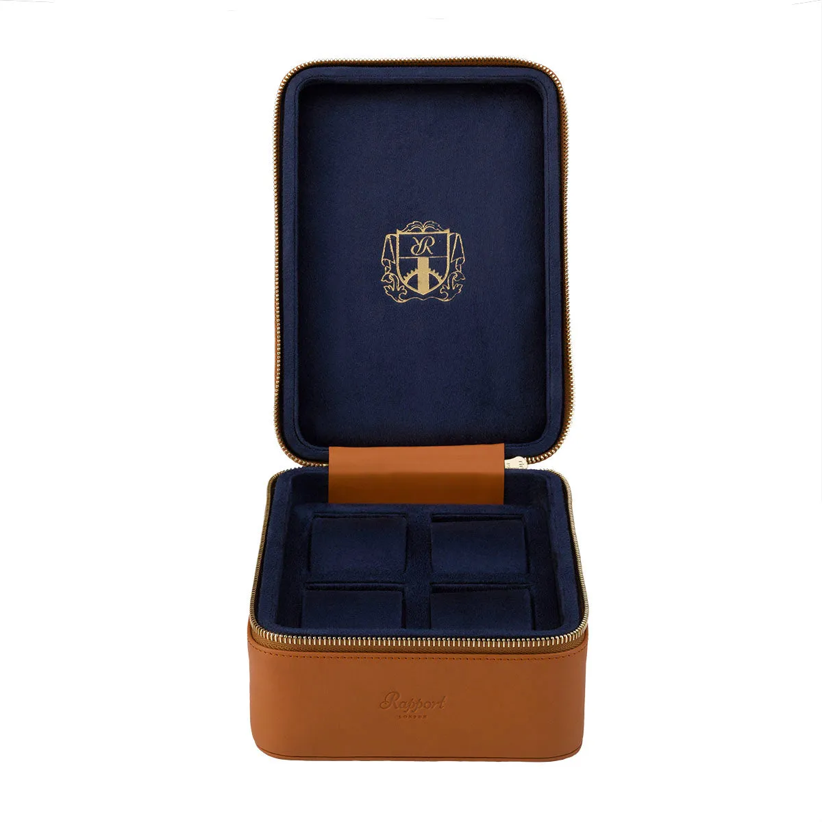 Rapport - Hyde Park Quad Watch Case in Tan Leather | D272