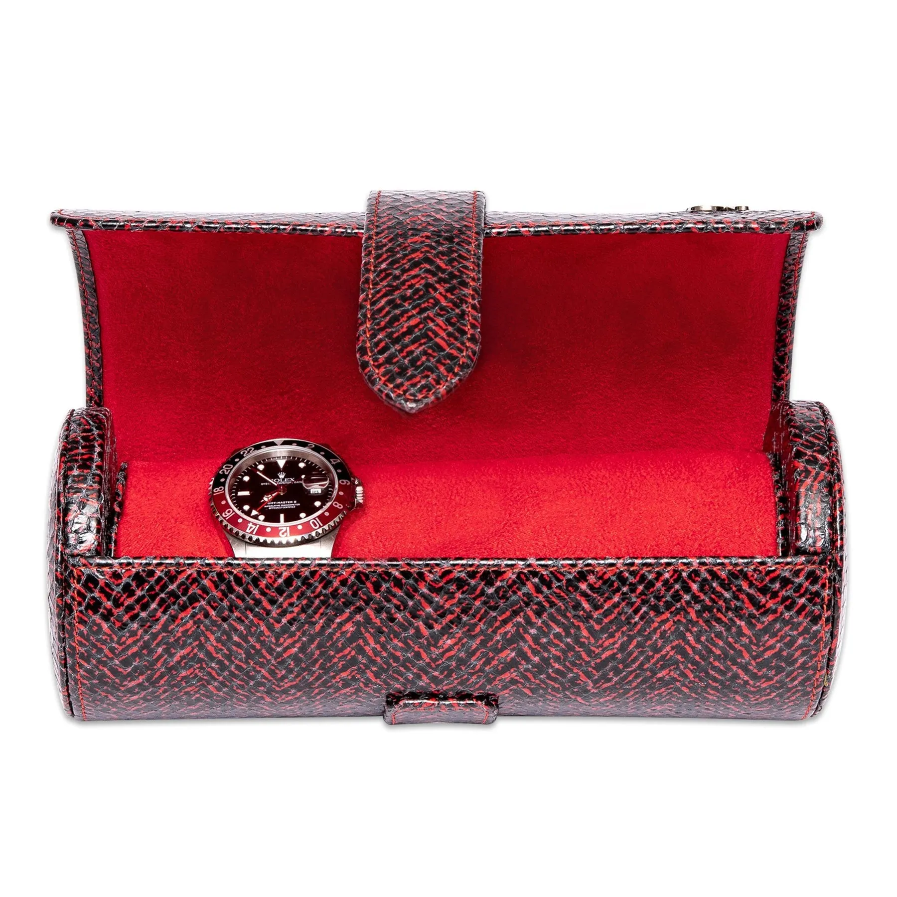 Rapport - Marlow Triple Watch Roll in Red Herringbone | D149