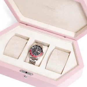 Rapport - Portobello Triple Watch Box in Pink Leather | TA40