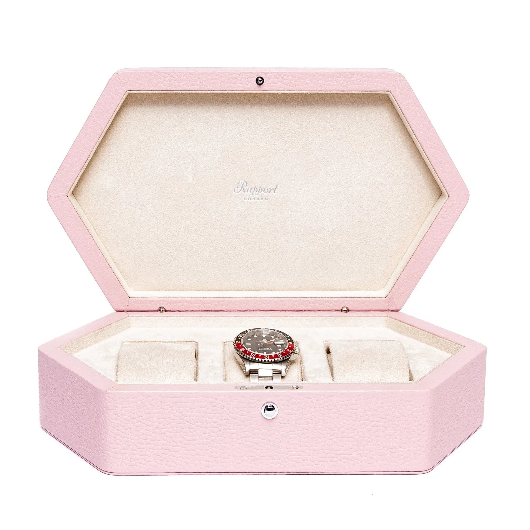 Rapport - Portobello Triple Watch Box in Pink Leather | TA40