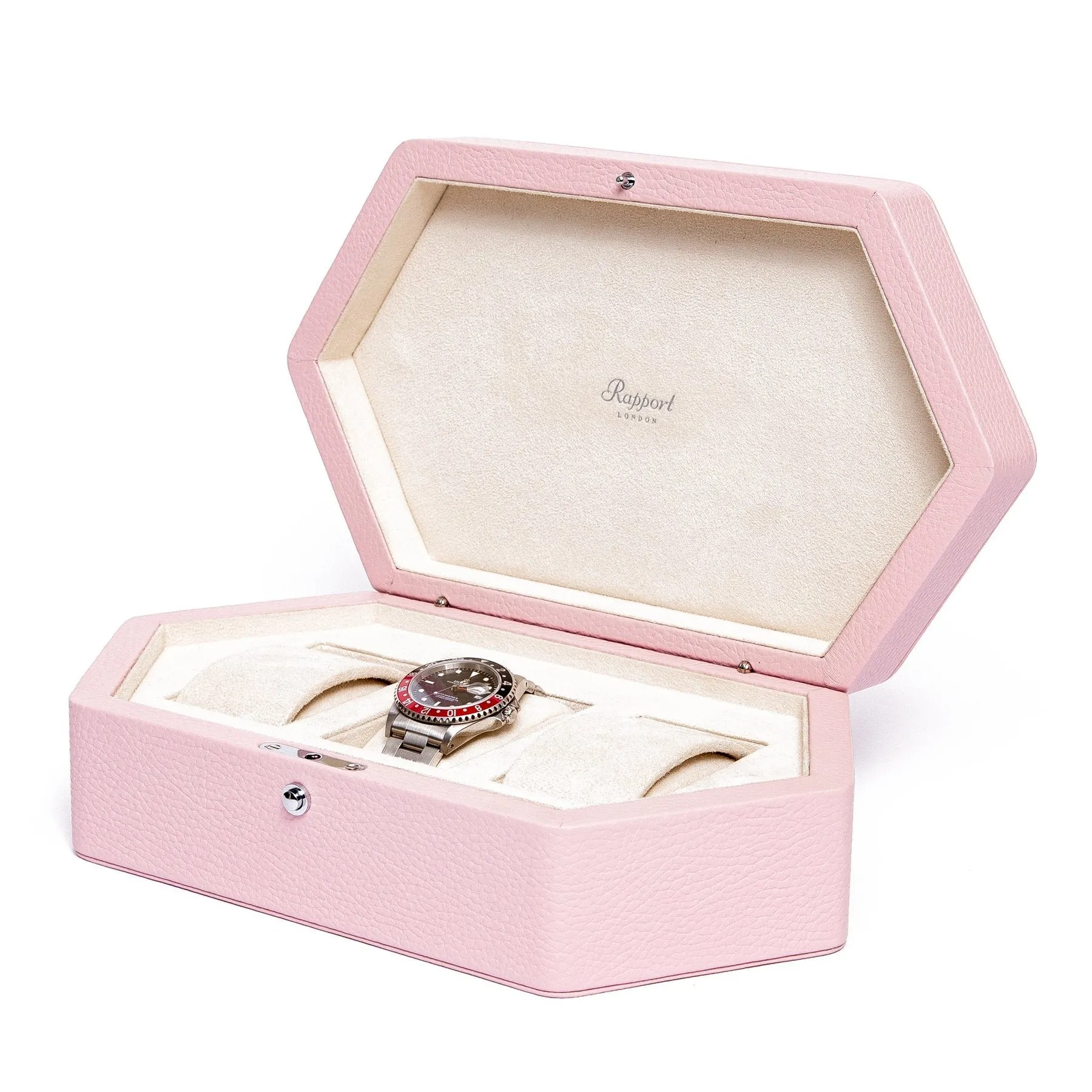 Rapport - Portobello Triple Watch Box in Pink Leather | TA40