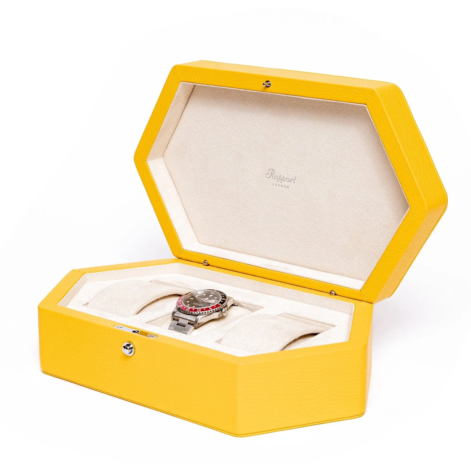 Rapport - Portobello Triple Watch Box in Yellow Leather | TA41