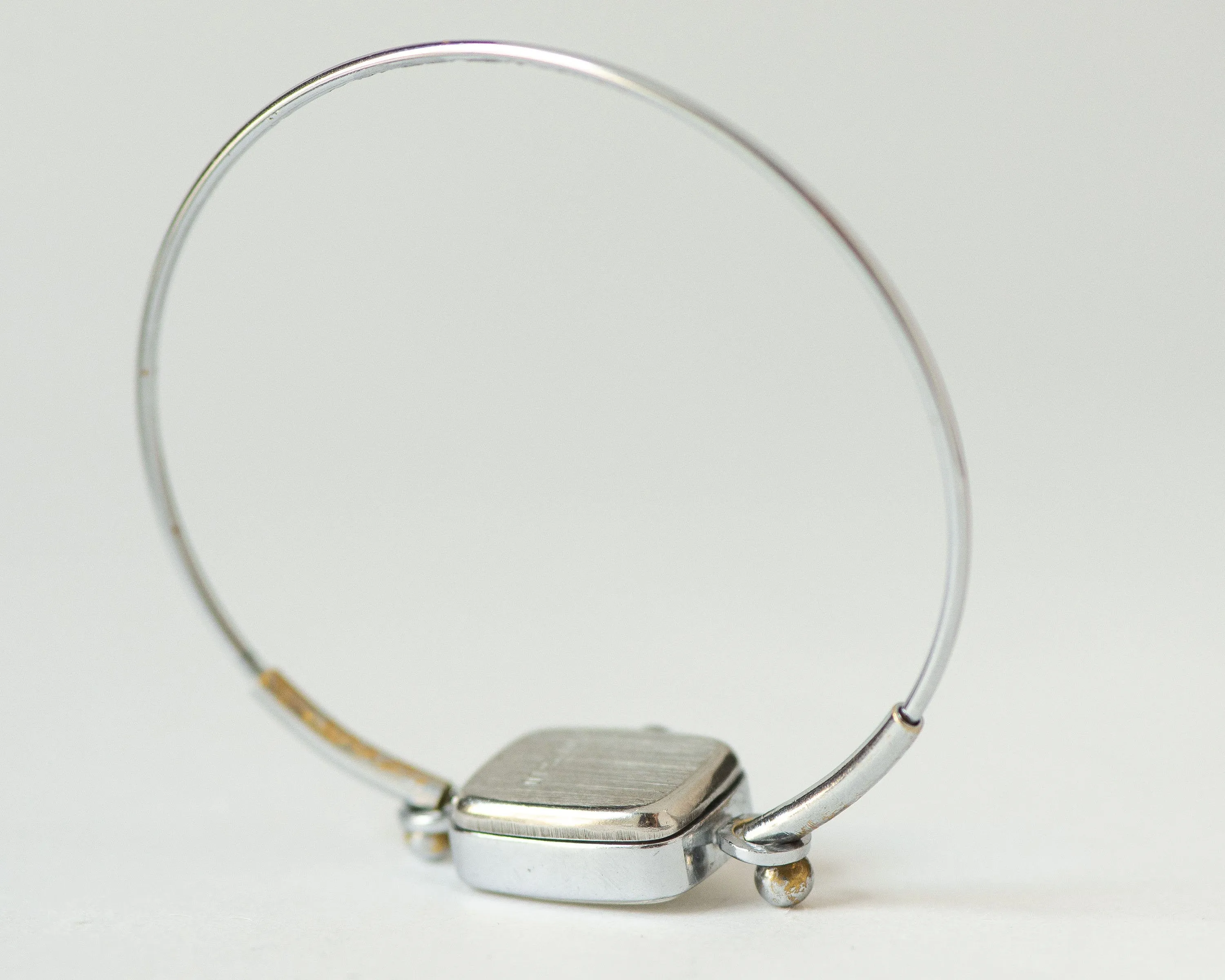 Rectangular watch bracelet vintage silver shade Sekonda, women's cocktail watch bracelet Arabic numerals dial, watch unique gift for lady