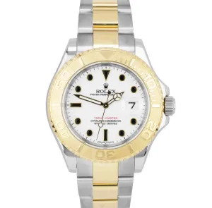 REHAUT MINT Rolex Yacht-Master 40mm 18K Two-Tone Steel Gold White Watch 16623