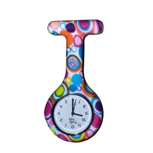 Retro Circles Patterned Silicone Fob Watch