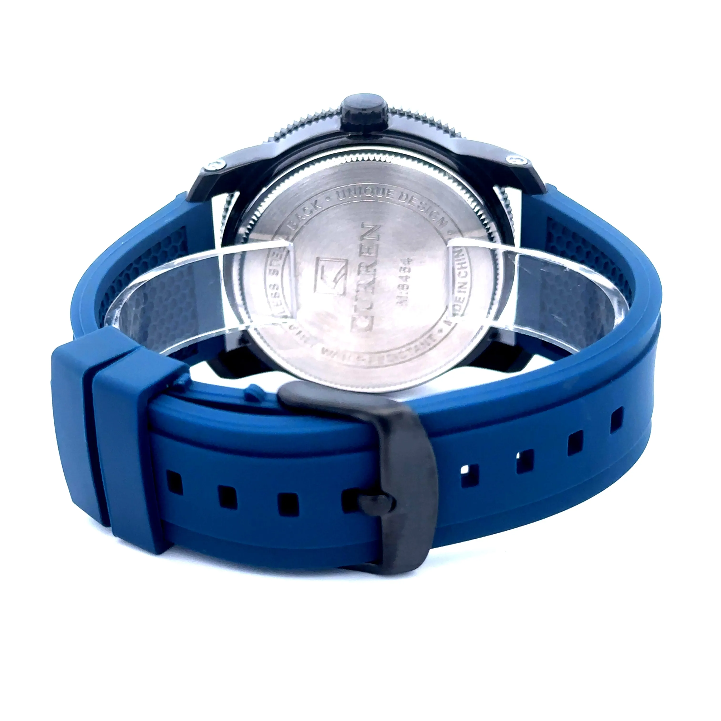 ROKI METAL BLUE BACK CURREN ICED OUT MENS WATCH I 541726