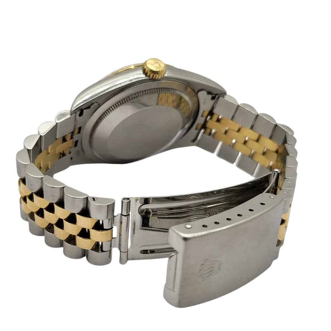 Rolex Datejust 16233 Half Gold Black Pyramid Dial Automatic Watch 36mm