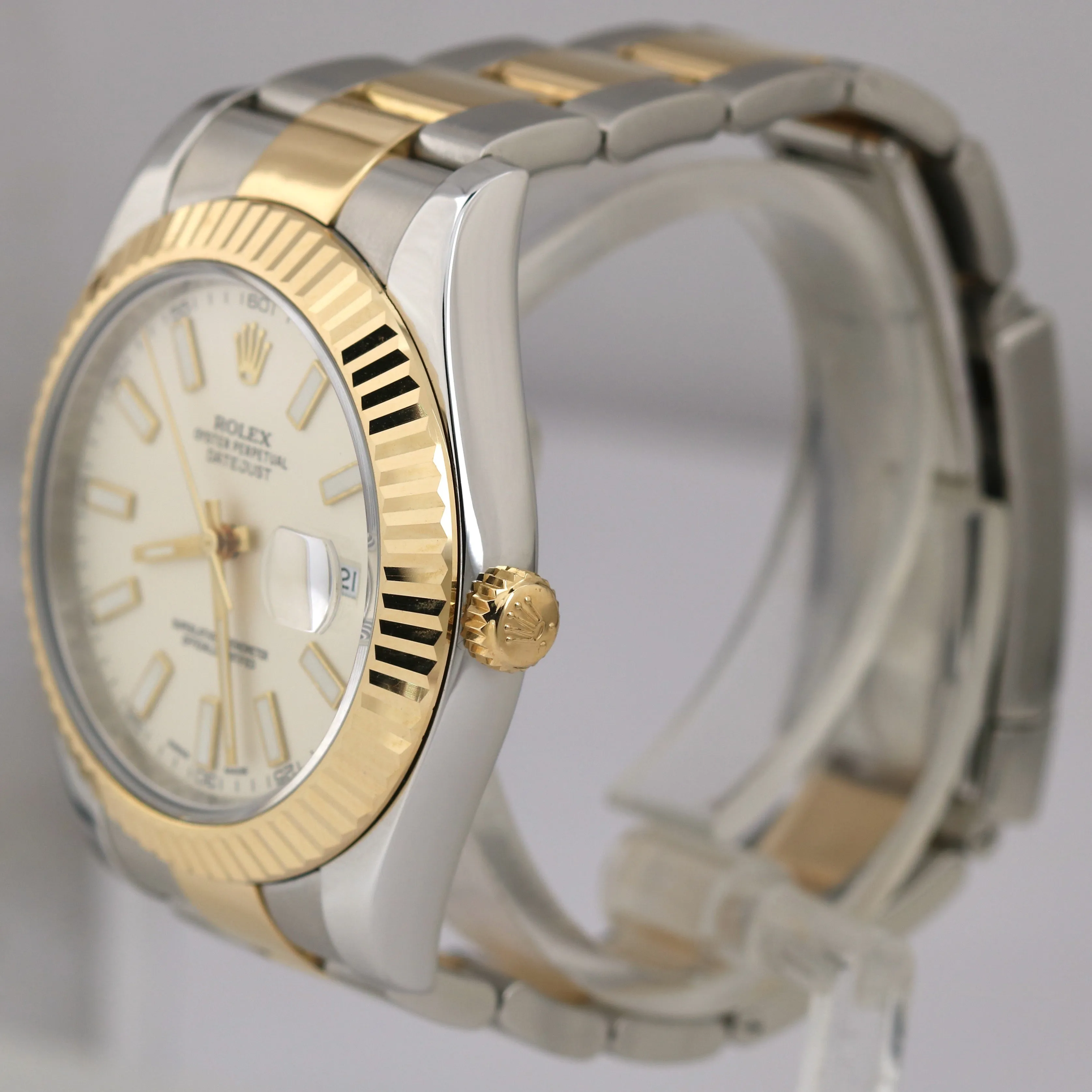 Rolex Datejust II 2 IVORY Two-Tone 18K Yellow Gold Steel Oyster 41mm 116333