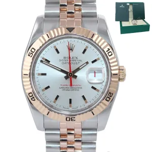 Rolex DateJust Turn-O-Graph 116261 Rose Gold Two Tone Silver 36mm Jubilee Watch