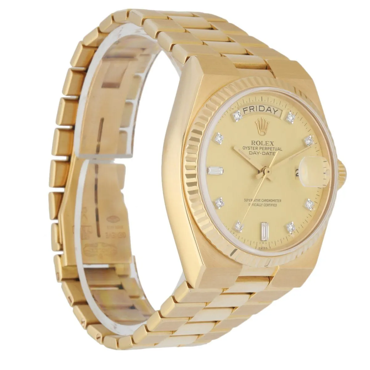Rolex Day Date Oysterquartz 19018 18K Yellow Gold Men's Watch