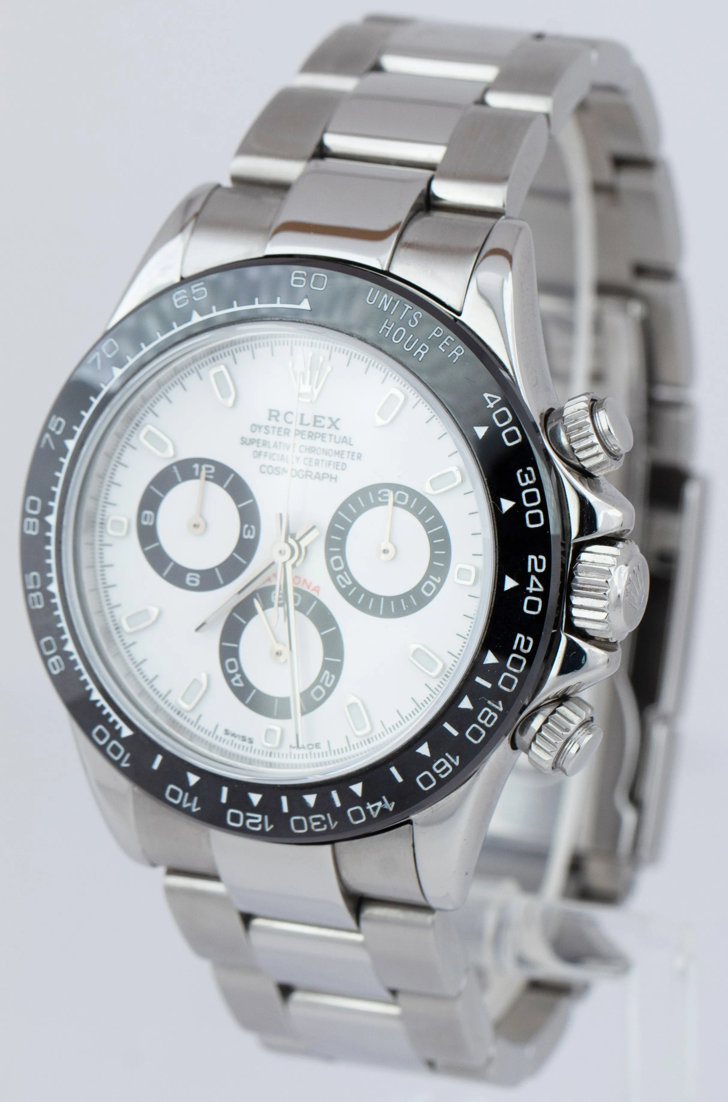 Rolex Daytona Cosmograph 116520 White Stainless Steel Ceramic Oyster 40mm Watch