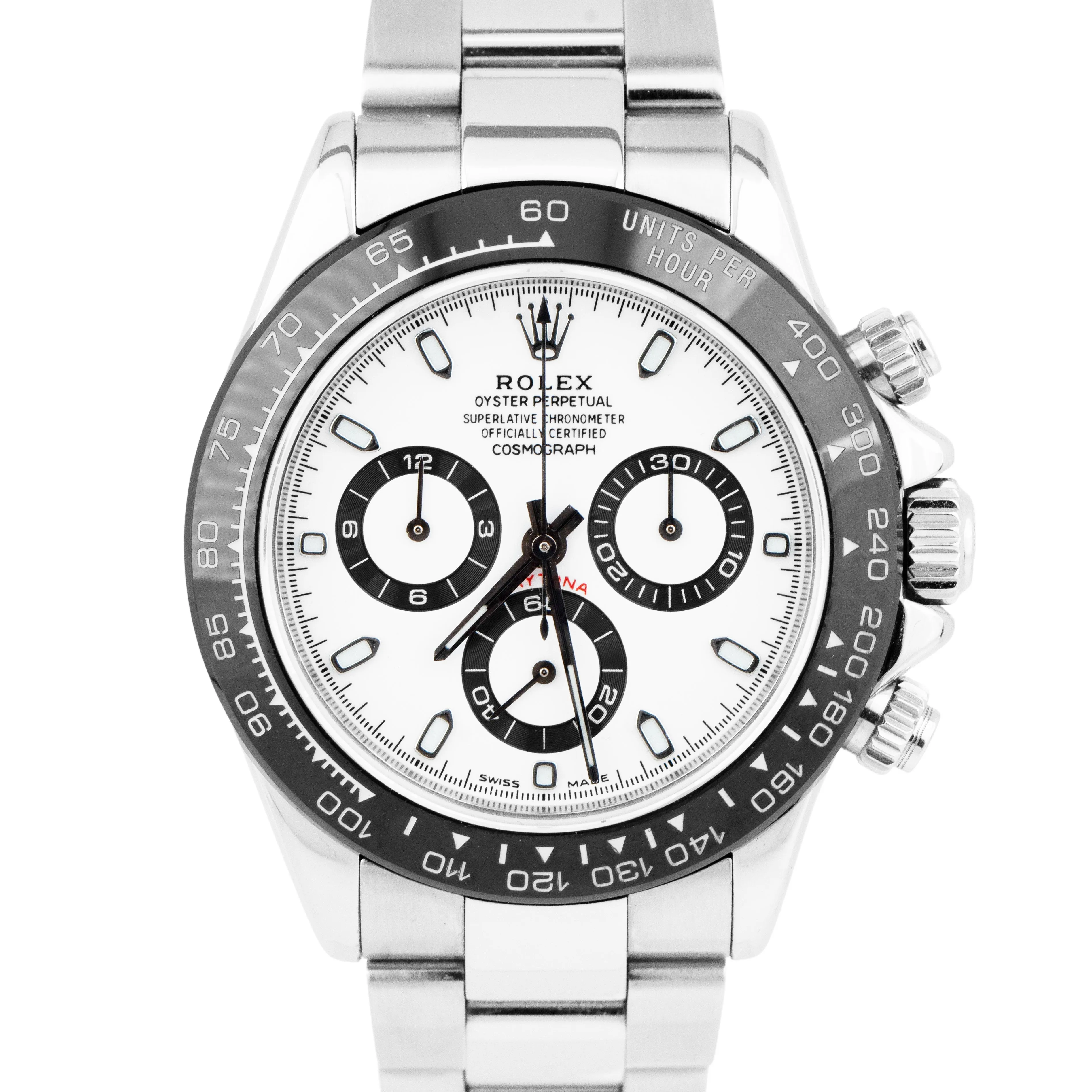 Rolex Daytona Cosmograph 116520 White Stainless Steel Ceramic Oyster 40mm Watch