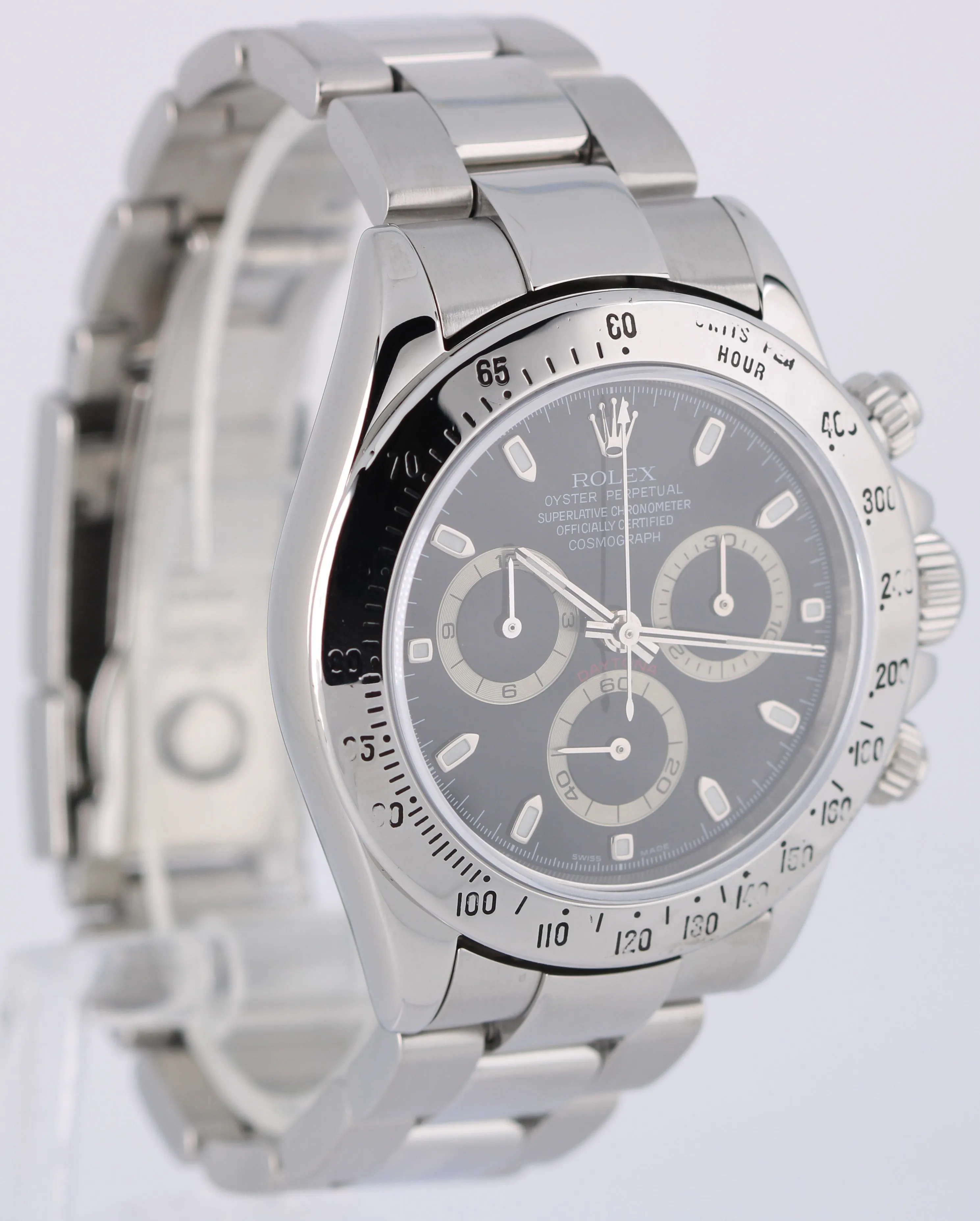Rolex Daytona Cosmograph Stainless Steel Black 40mm 116520 Oyster Watch