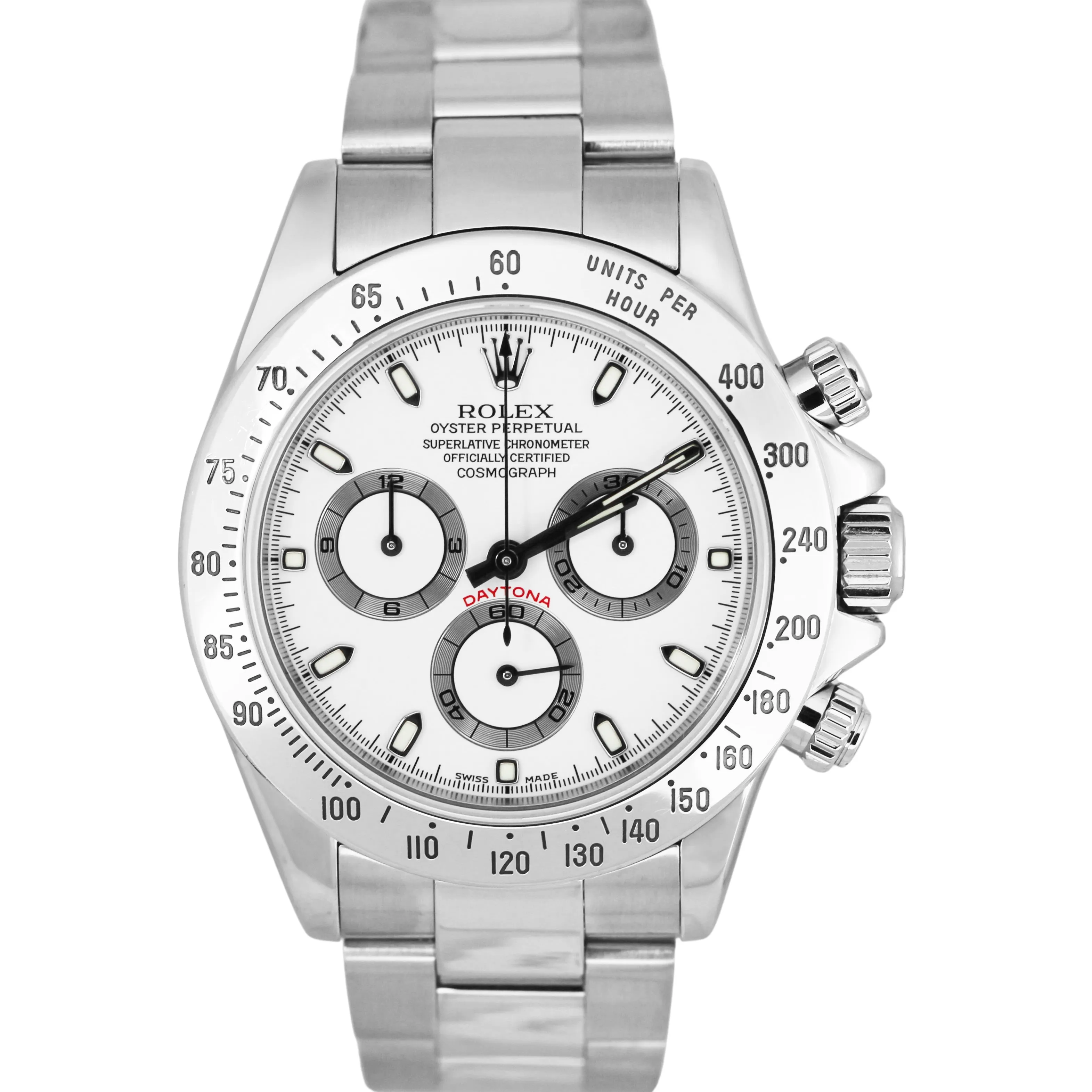 Rolex Daytona Cosmograph Stainless Steel White 40mm Oyster 116520 Watch