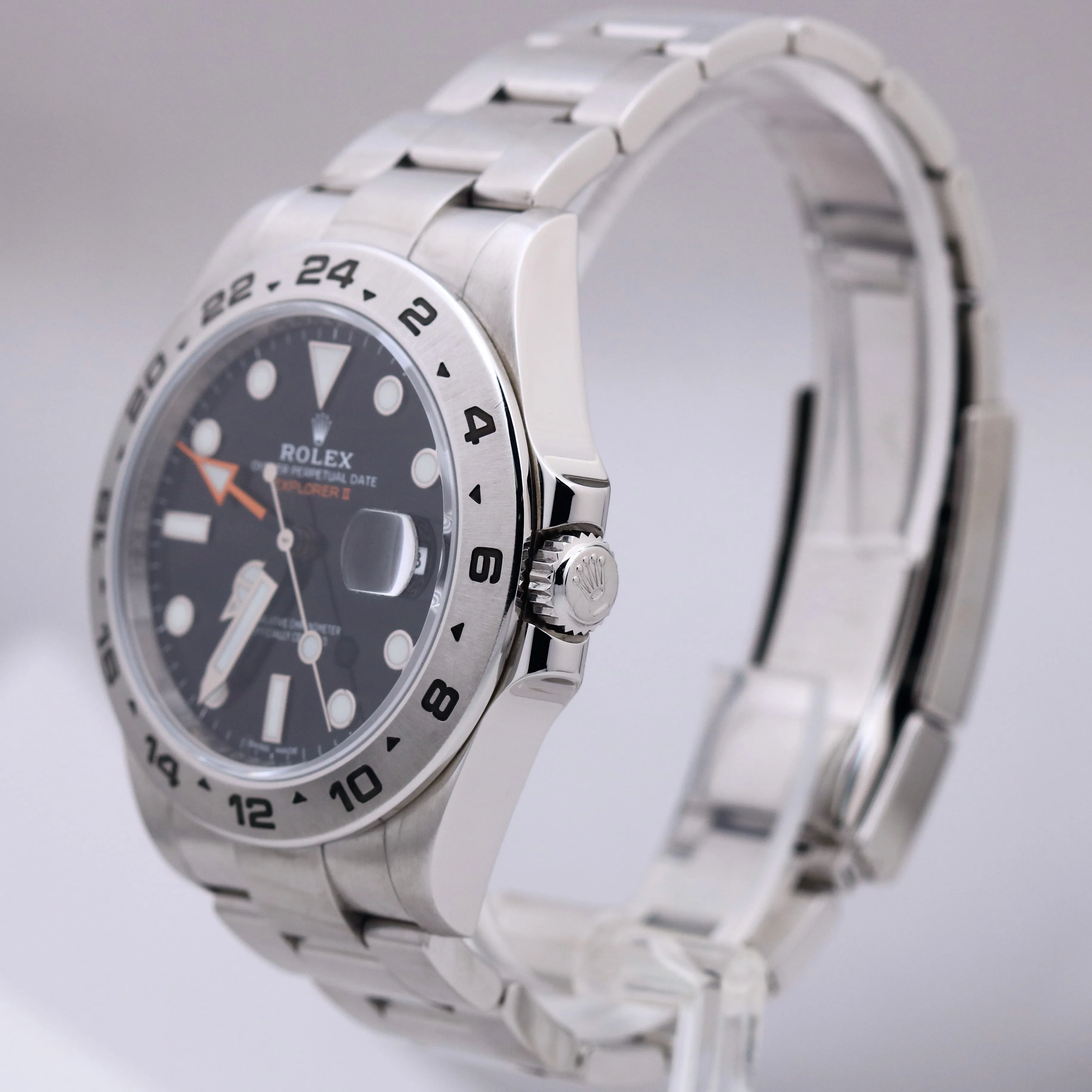 Rolex Explorer II 42mm Black Orange Stainless Steel Date GMT Oyster 216570