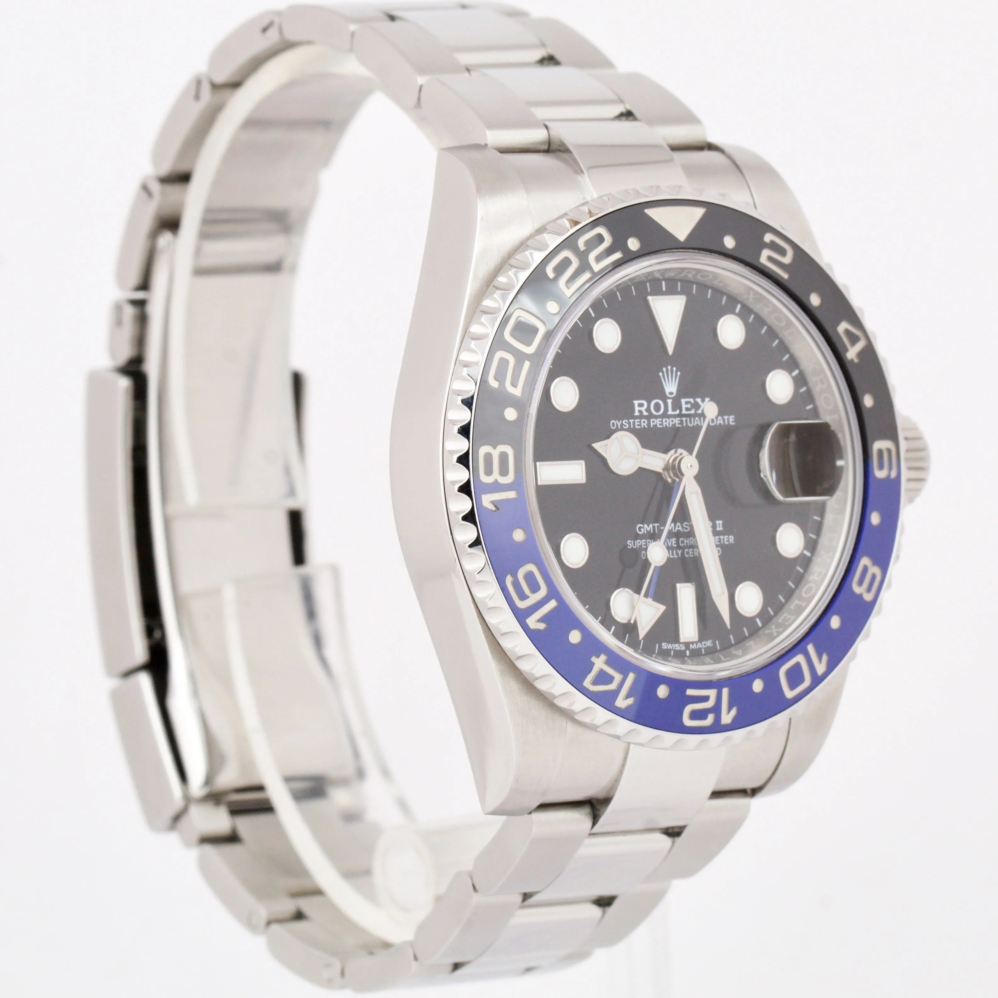 Rolex GMT-Master II Blue Black BATMAN Ceramic Steel 40mm Watch 116710 BLNR