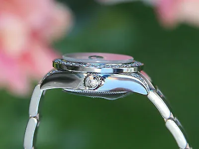 ROLEX LADIES 26mm DATEJUST 18K WHITE GOLD 1.5ct DIAMOND BEZEL LUGS ROMAN DIAL