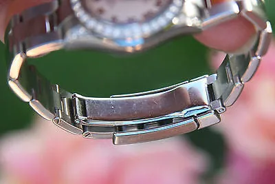 ROLEX LADIES 26mm DATEJUST 18K WHITE GOLD 1.5ct DIAMOND BEZEL LUGS ROMAN DIAL