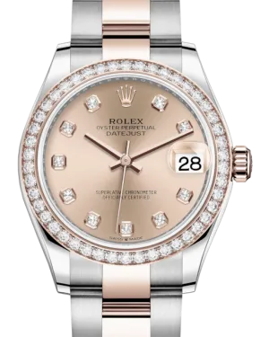 Rolex Lady-Datejust 31 Rose Gold/Steel Rose Diamond Dial & Diamond Bezel Oyster Bracelet 278381RBR