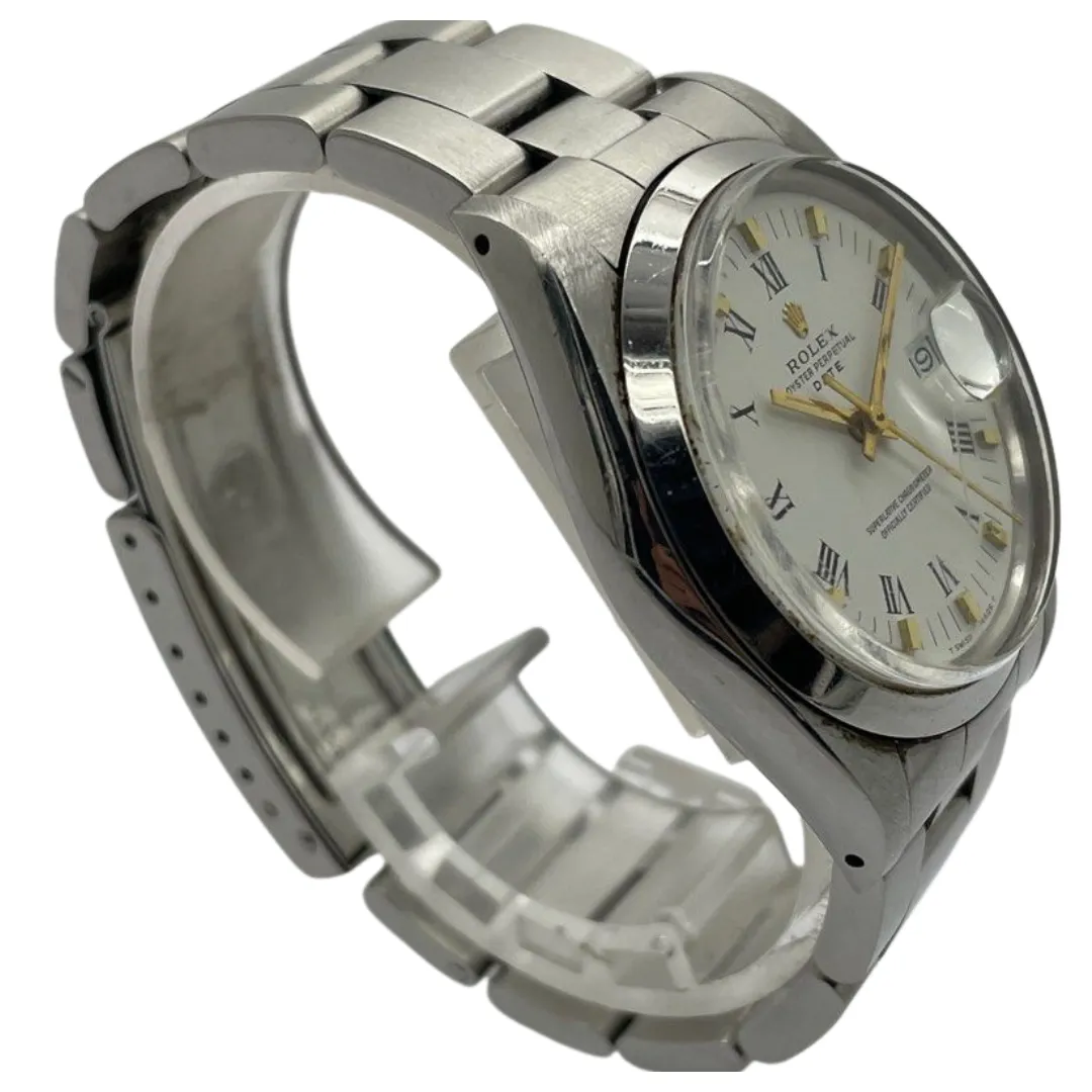 Rolex Oyster Perpetual Date 1500 34mm Automatic White Dial Watch