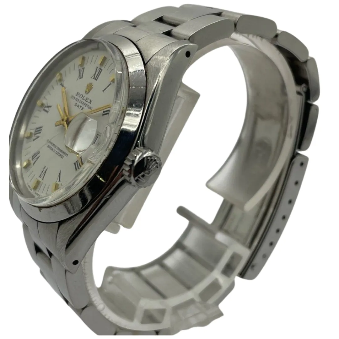 Rolex Oyster Perpetual Date 1500 34mm Automatic White Dial Watch