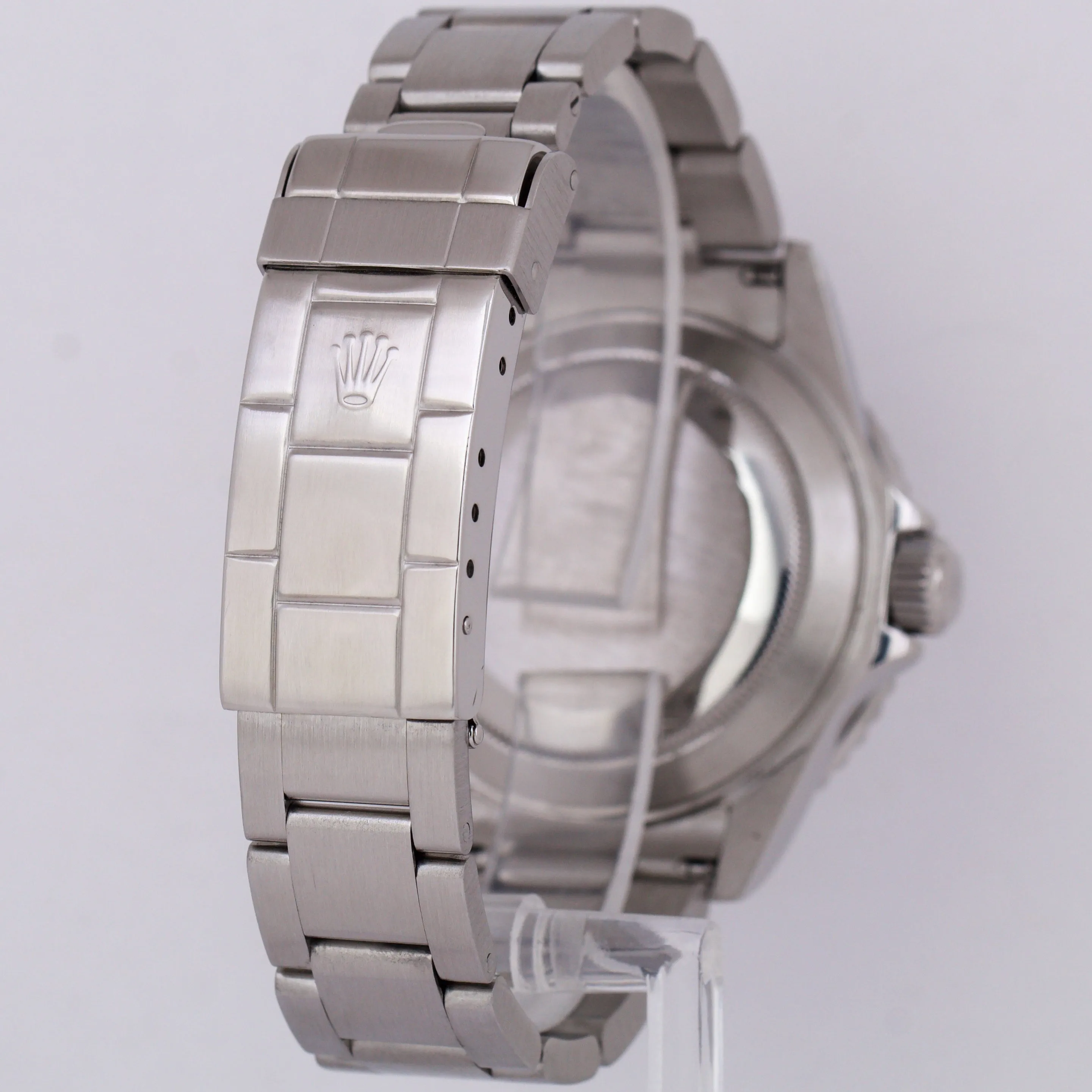 Rolex Submariner Date Black NO-HOLES Stainless Steel REHAUT 40mm 16610 Watch