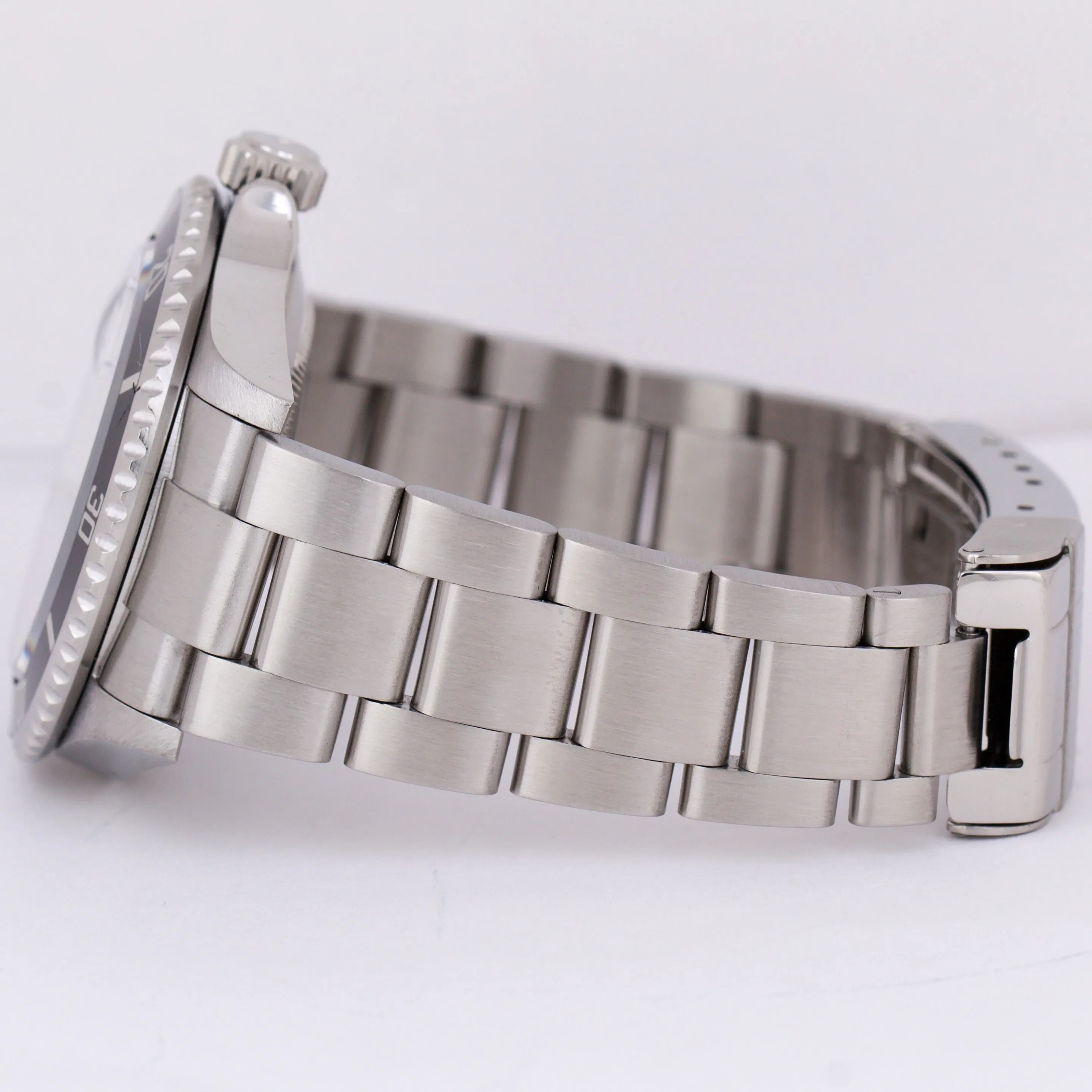 Rolex Submariner Date Black NO-HOLES Stainless Steel REHAUT 40mm 16610 Watch