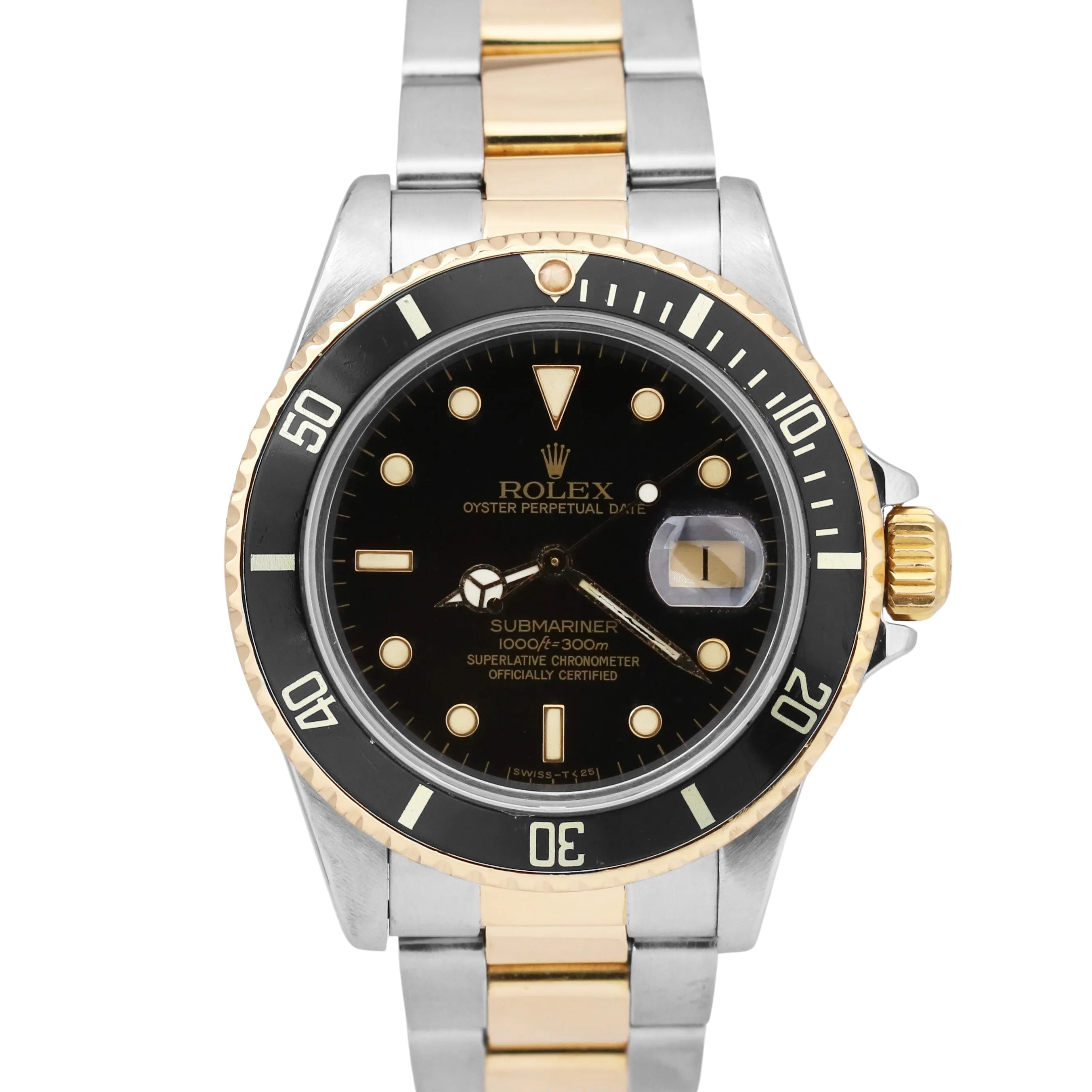 Rolex Submariner Date Black Two-Tone 18K Yellow Gold 40mm Stainless Oyster 16803