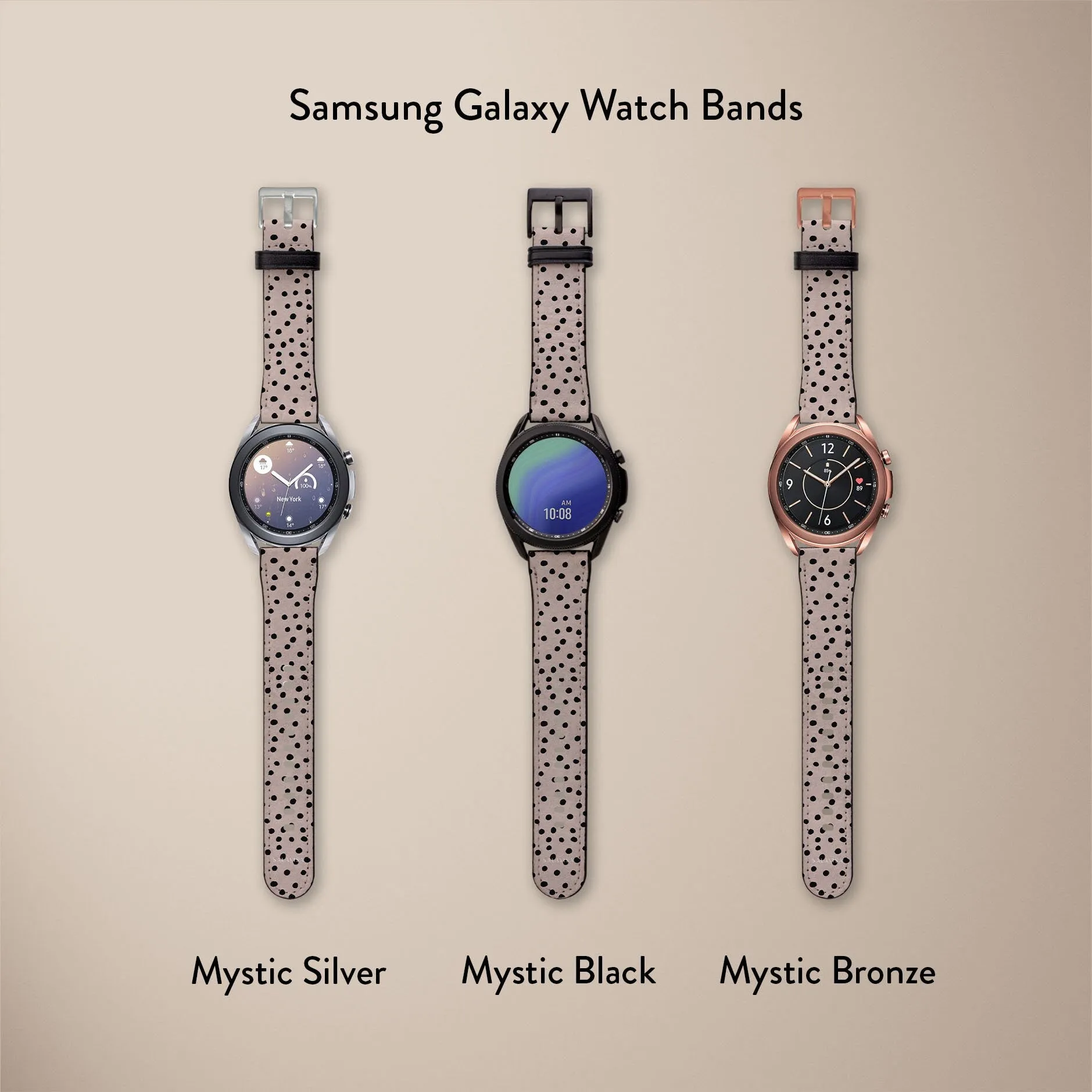 Rose Polka Dots Watch Strap