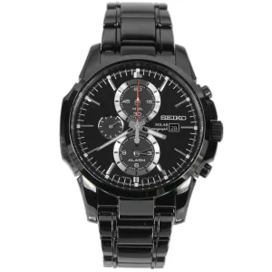 Seiko Black Solar SSC095P1 SSC095 SSC095P Alarm Chronograph Watch