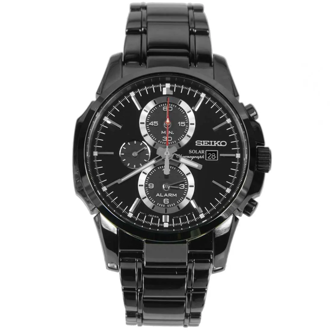Seiko Black Solar SSC095P1 SSC095 SSC095P Alarm Chronograph Watch