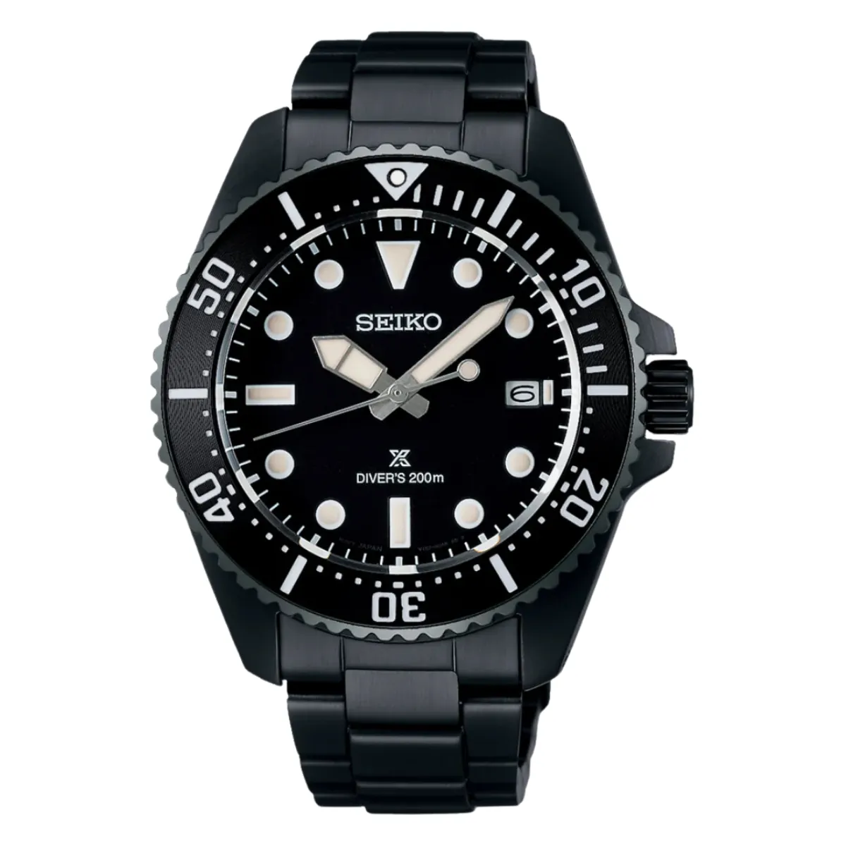 Seiko SNE599P1 SNE599 SNE599P Prospex Solar Powered Divers 200 Black Dial Mens Watch
