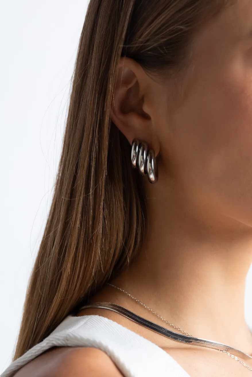 SIA HOOPS MEDIUM - SILVER