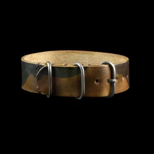 Single Pass Leather Watch Strap, 3-Ring Military 101