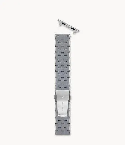 Slate and Stainless Silicone-Wrapped Bracelet Band for Apple Watch®