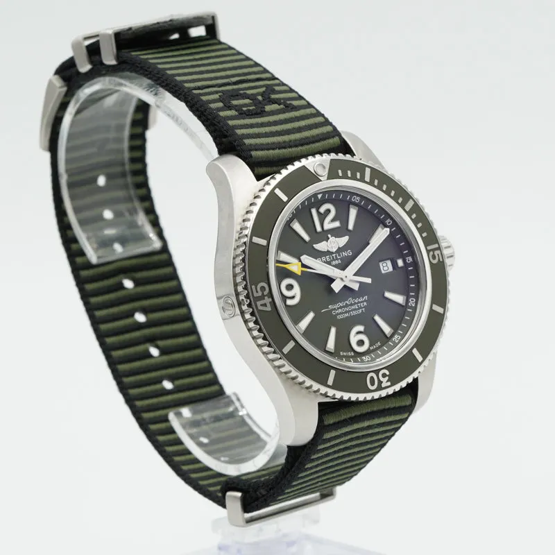 SOLD - Breitling Superocean 44mm Outerknown Green Dial A17367A11L1W1 B&P