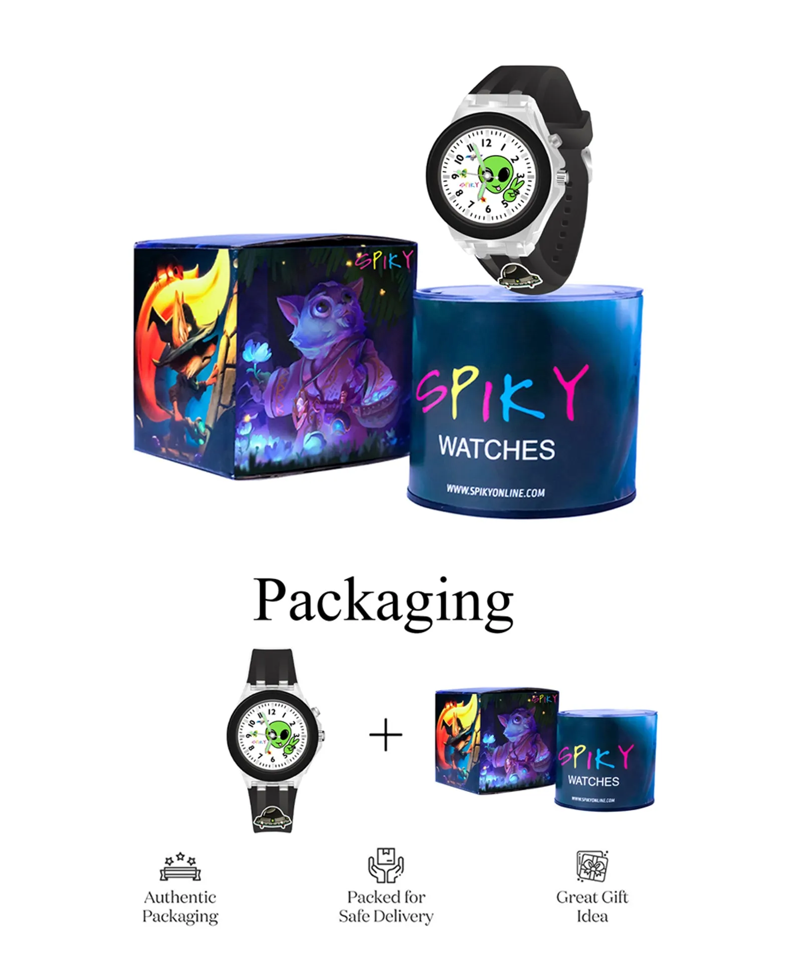 Spiky 3D Cartoon Butterfly Analog Light Watch for Kids & Girls - Purple