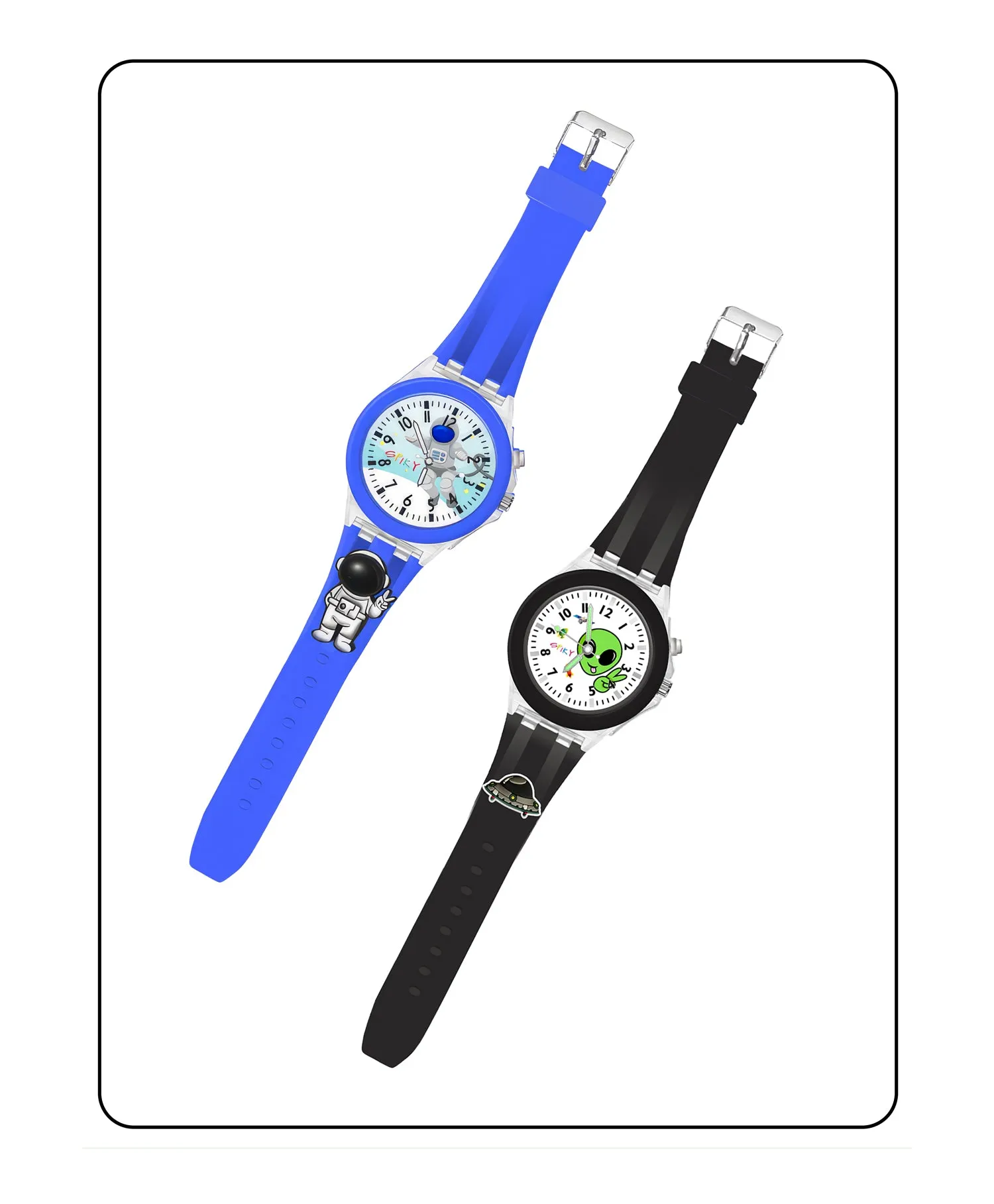Spiky Combo of Butterfly & Monkey 3D Cartoon Analog Light Watch