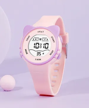 Spiky Eva12 Round Cat Shaped Sports Digital Watch - Pink