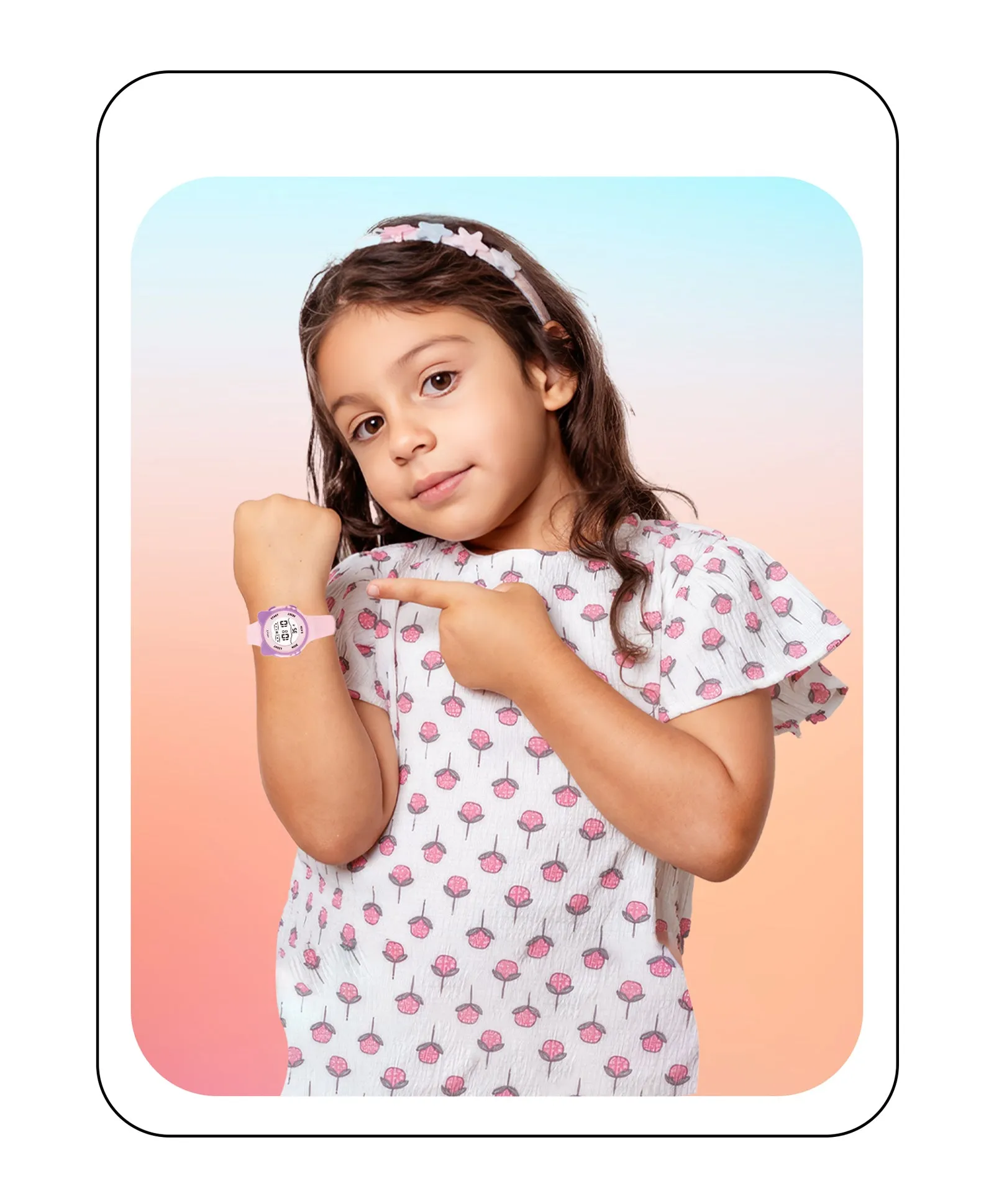 Spiky Eva12 Round Cat Shaped Sports Digital Watch - Pink