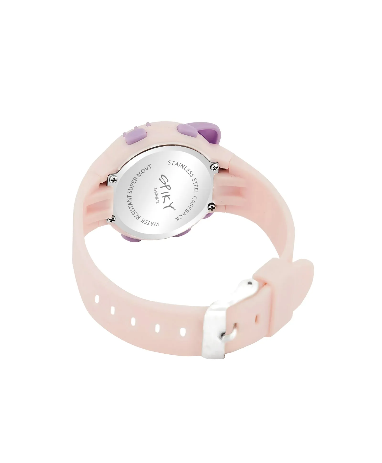 Spiky Eva12 Round Cat Shaped Sports Digital Watch - Pink