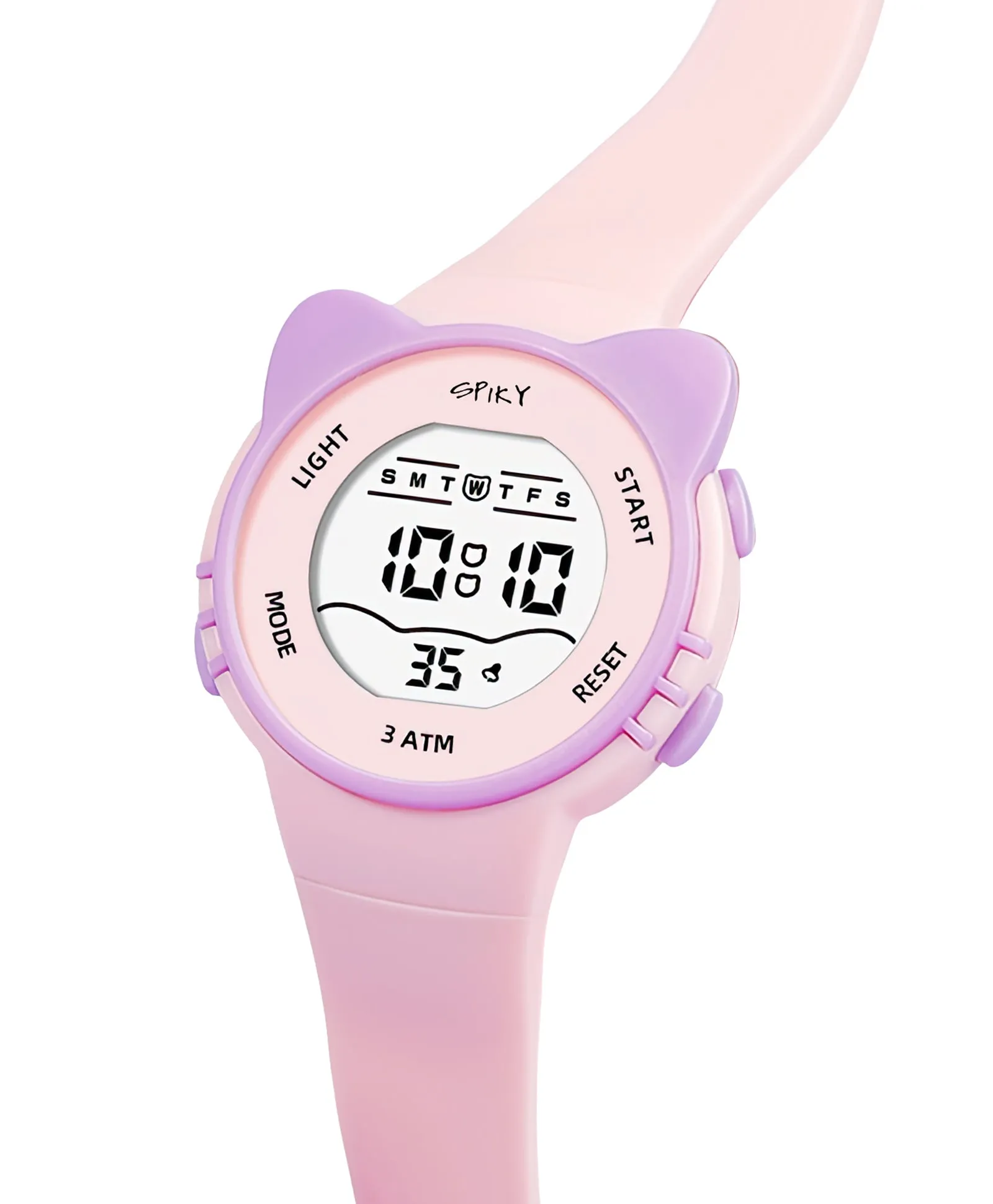Spiky Eva12 Round Cat Shaped Sports Digital Watch - Pink