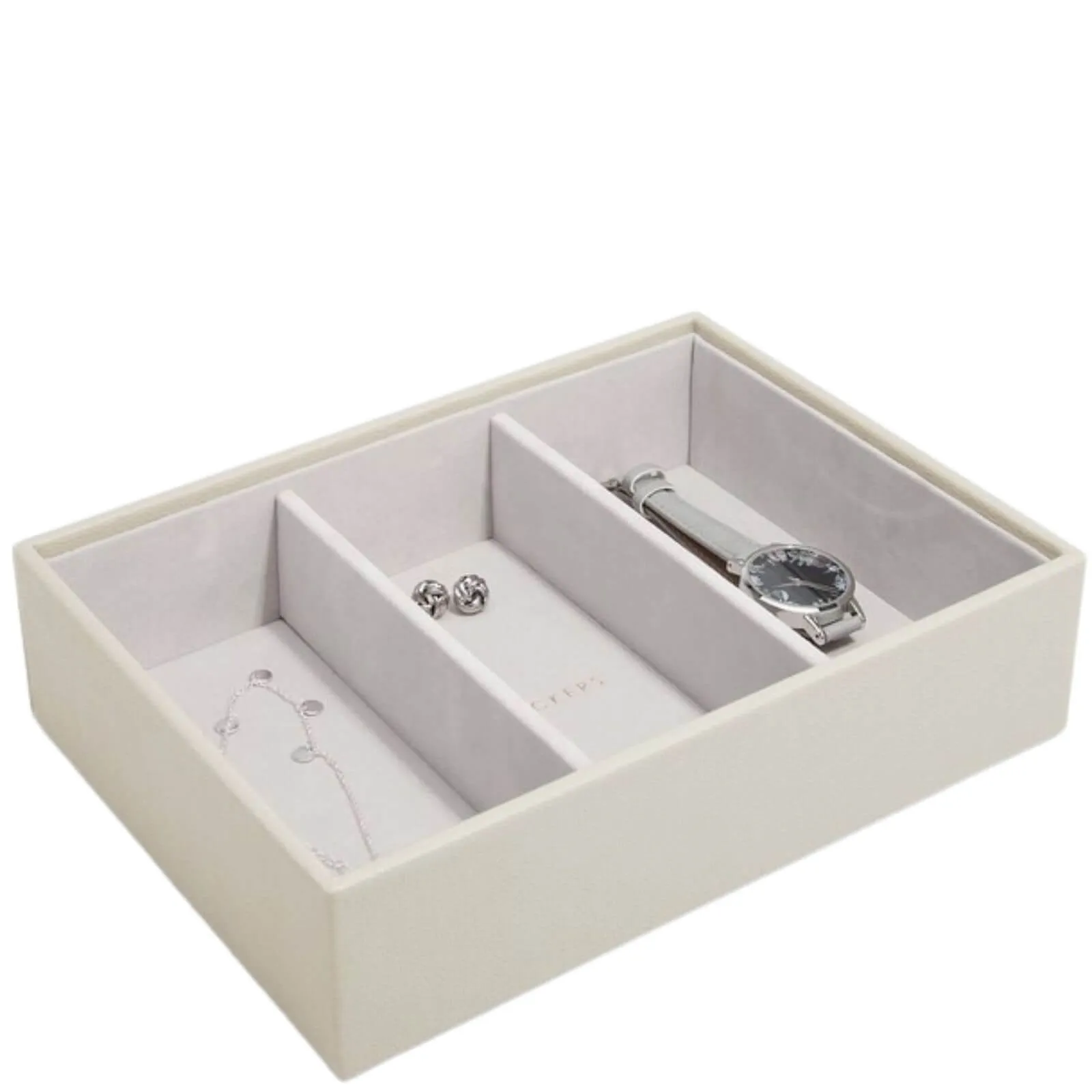 Stackers Classic Jewellery Box (Watch & Accessory layer) - Oatmeal