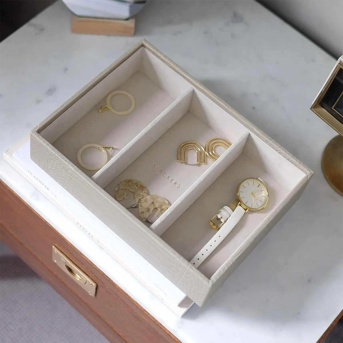 Stackers Classic Jewellery Box (Watch & Accessory Layer) - Putty Croc