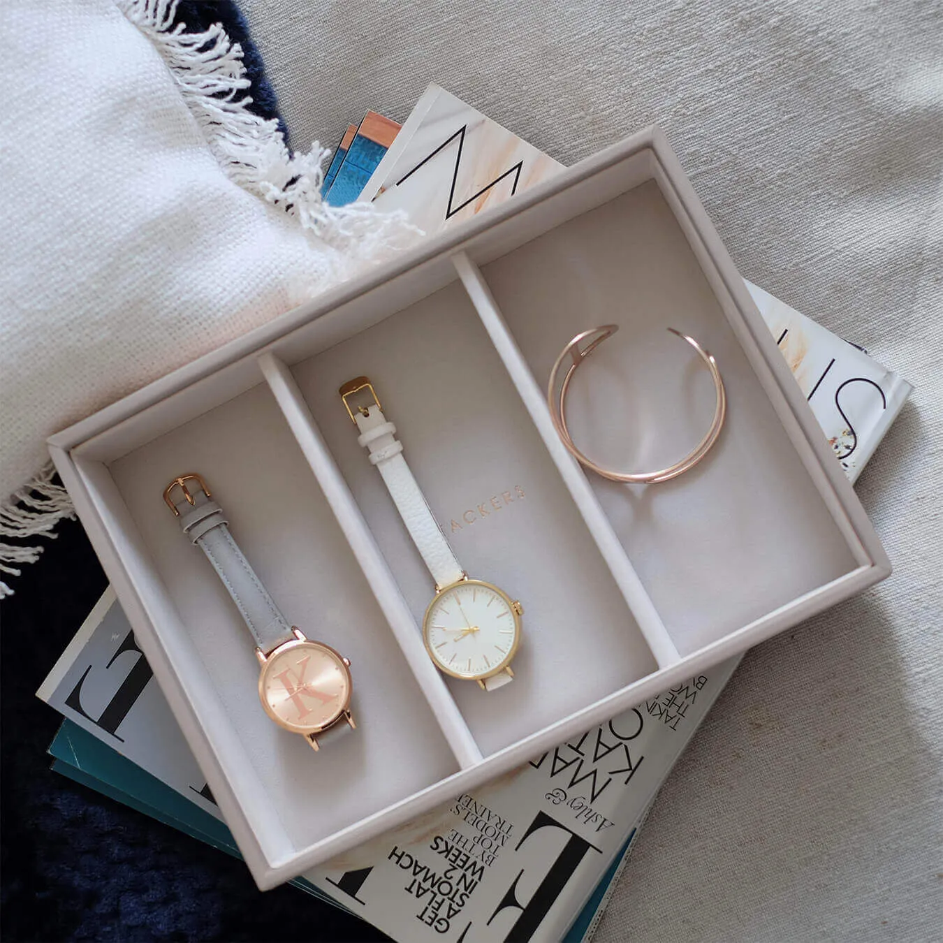 Stackers Classic Jewellery Box (Watch & Accessory Layer) - Taupe