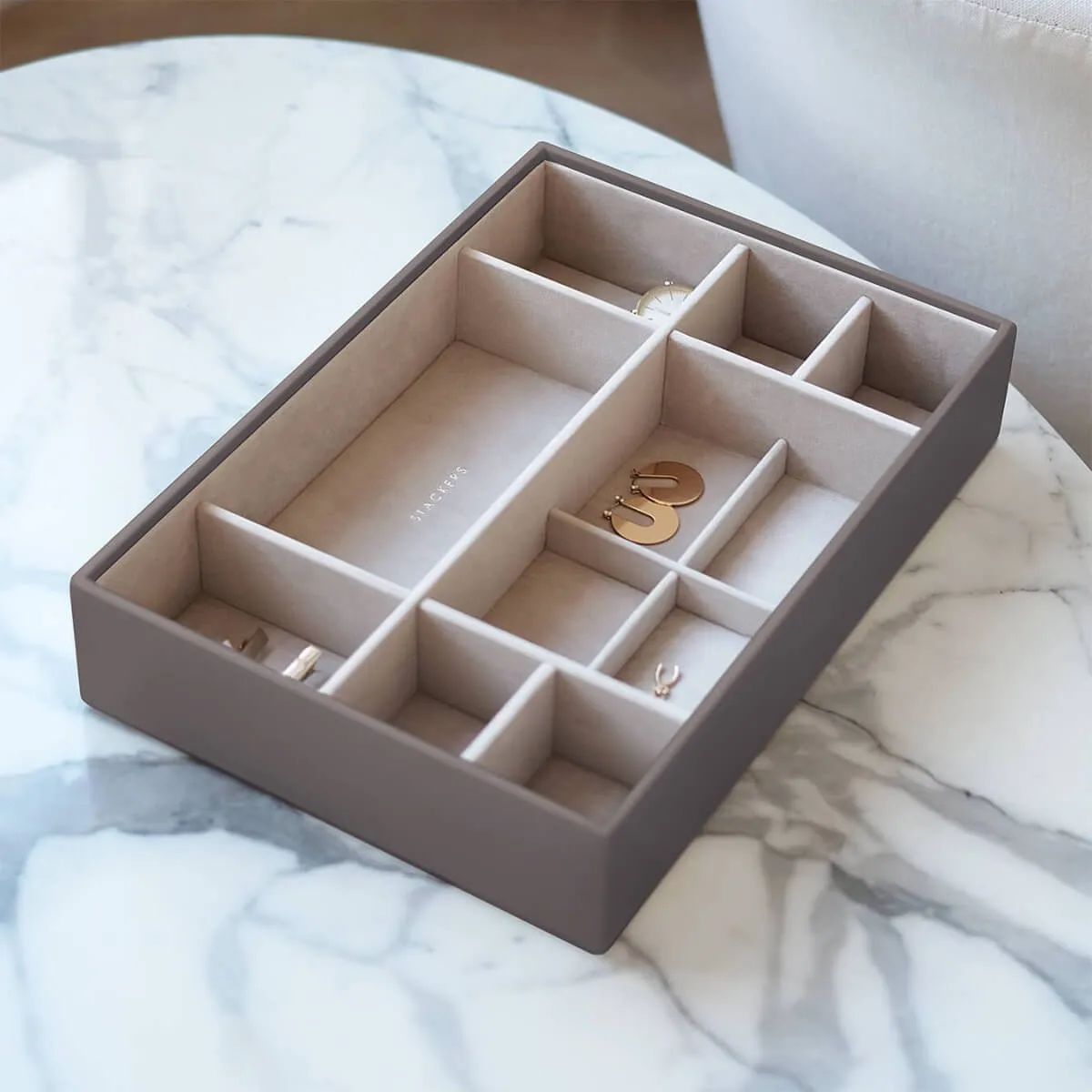 Stackers Supersize Jewellery Box (Watch & Accessory Layer) - Mink