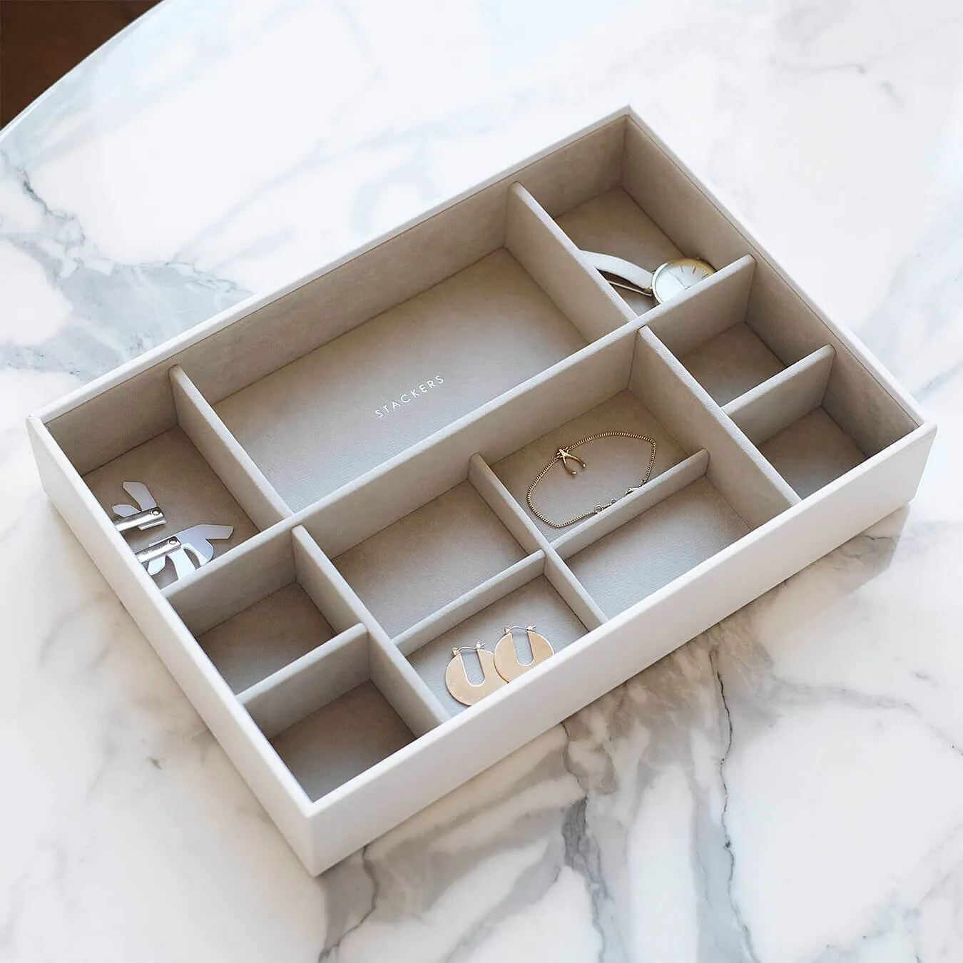 Stackers Supersize Jewellery Box (Watch & Accessory Layer) - White