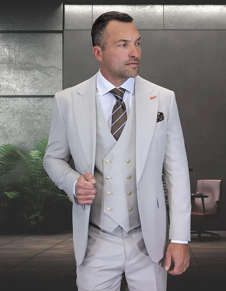 Statement Men's 3-Piece Fashion Suit – 100% Wool with Striking Bold Colors
